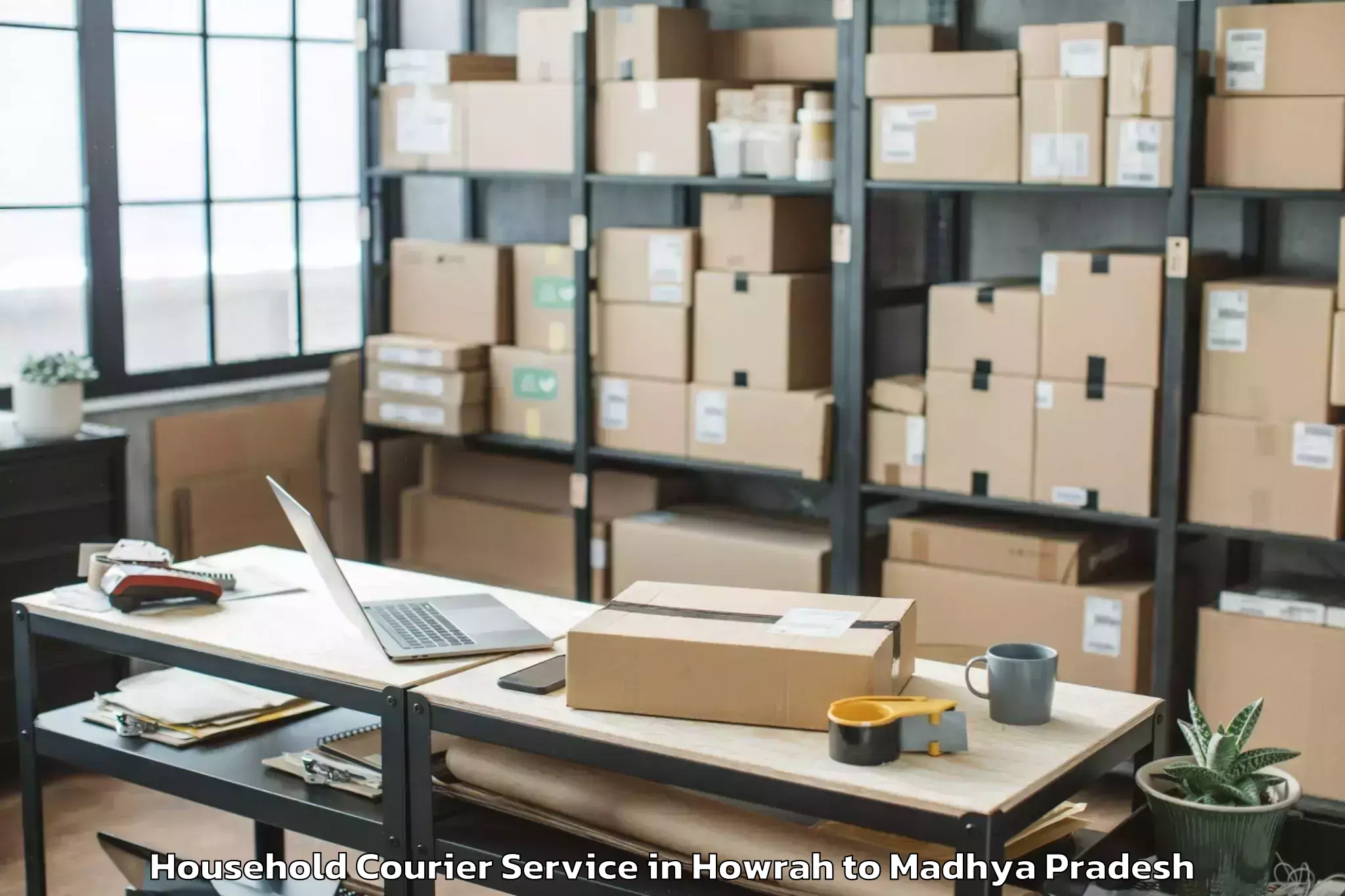 Expert Howrah to Mandsaur University Mandsaur Household Courier